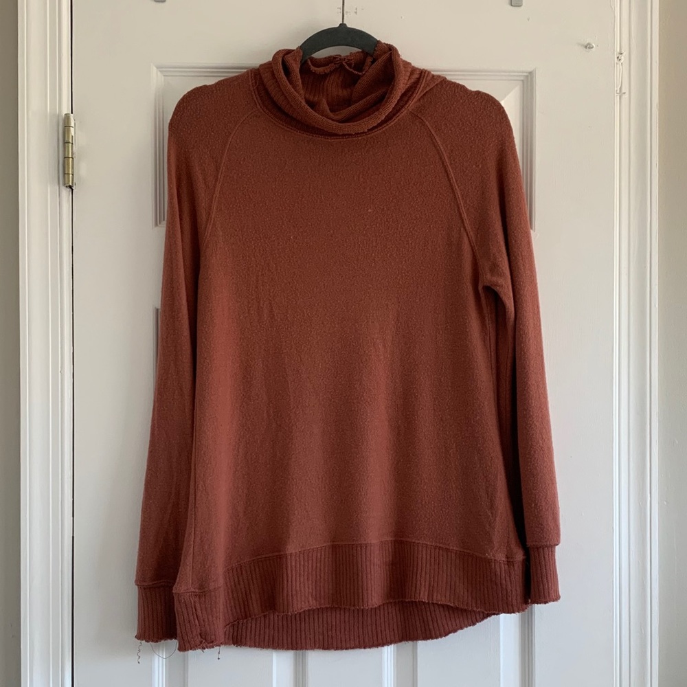 Burnt Orange Cowl Neck Sweater